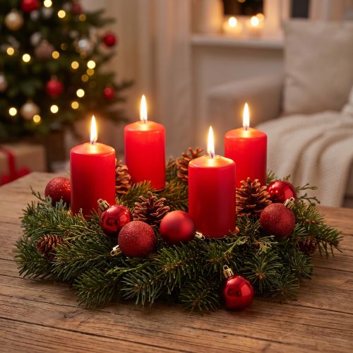 Mini boule de Noël rouge Ø3cm 14 pcs | Floristik24.be