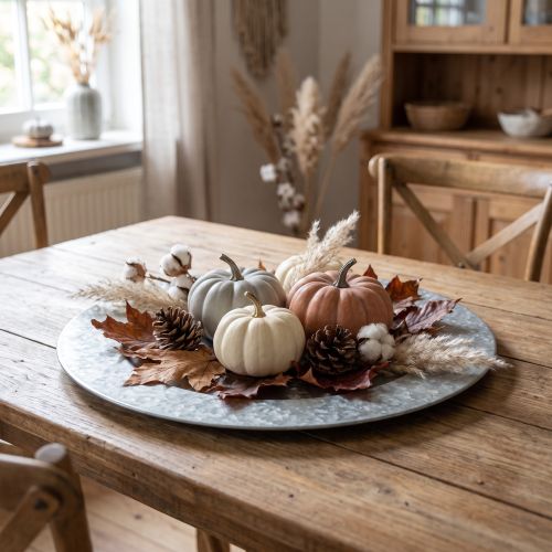 Article Assiette Déco Assiette Métal Déco Vintage Gris Ø33cm