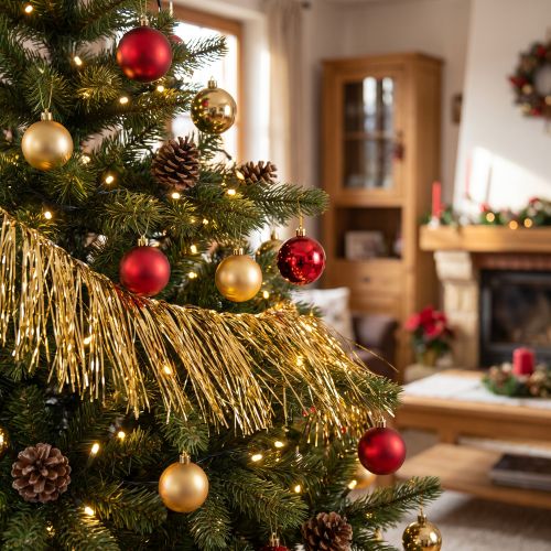 Tinsel Gold Sapin de Noël doré clair à suspendre L50cm | Floristik24.be