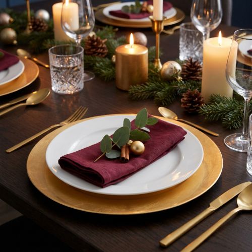Assiette décorative dorée Ø28cm | Floristik24.be