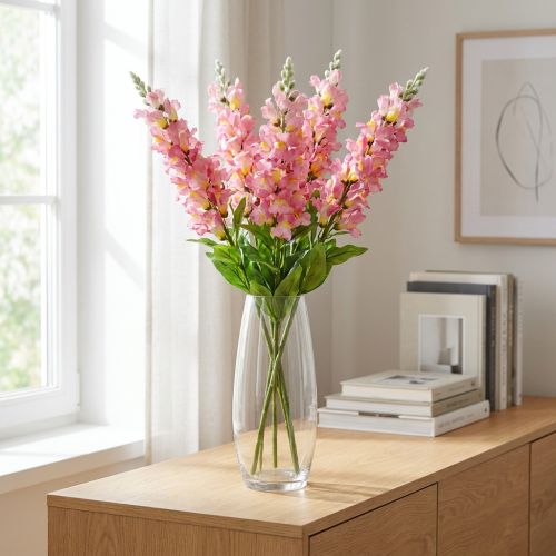 Article Muflier Fleur de Soie Muflier Artificiel Rose Jaune L92cm