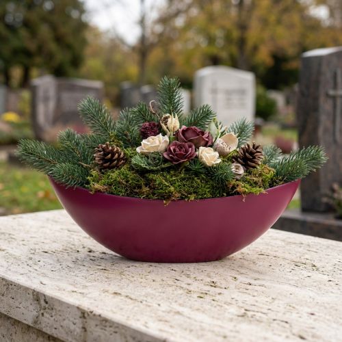 Bol décoratif pour bateau à plantes Berry 38,5 cm × 12,5 cm × 13 cm | Floristik24.be