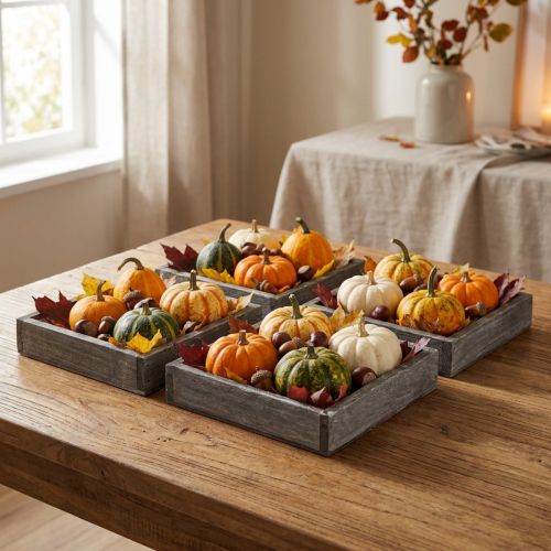 Article Plateau décoratif rustique pour une décoration de table élégante, 15 cm, lot de 4