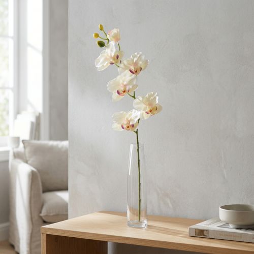 Orchidée Phalaenopsis artificielle 6 fleurs rose crème 70cm | Floristik24.be