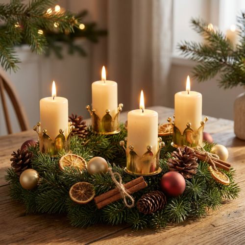 Bougeoir couronne or 4 pcs | Floristik24.be