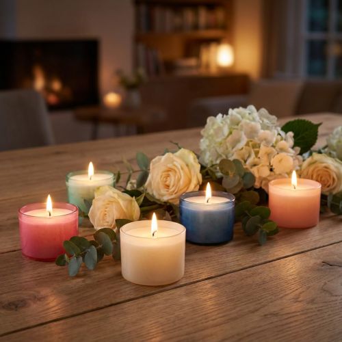 Bougies chauffe-plat Colorlights pastel assorties, durée de combustion 8h, 40 pièces | Floristik24.be