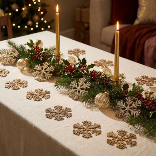 Décoration de Noël flocon de neige doré Ø4cm 48 pcs | Floristik24.be