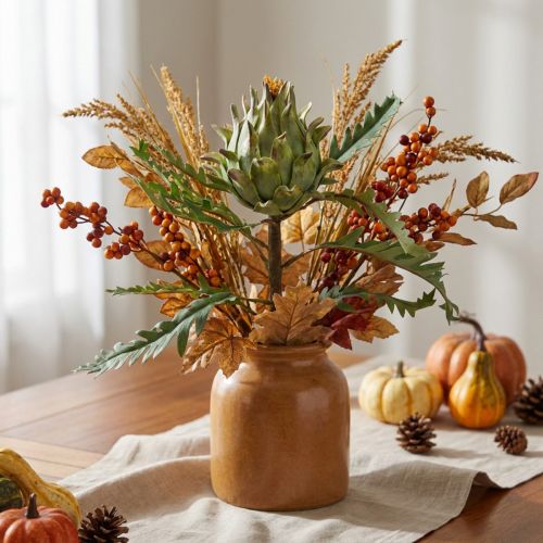 Artichaut Artichaut Vert Déco Automne Ø7.5cm H43cm | Floristik24.be