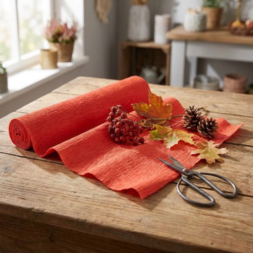 Papier crépon fleuriste rouge 50x250cm | Floristik24.be