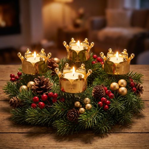 Photophore couronne or Ø4.8cm 4pcs | Floristik24.be