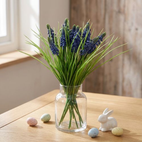 Jacinthes de raisin 28cm - 30cm Bleu 15 pcs | Floristik24.be