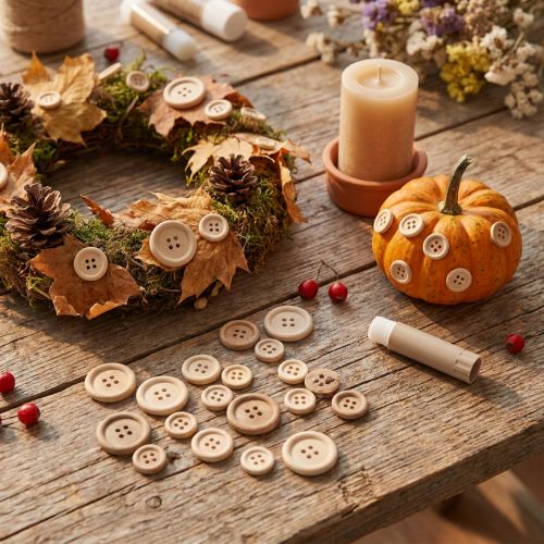 Boutons déco naturel 1.5cm - 2.5cm 150p | Floristik24.be