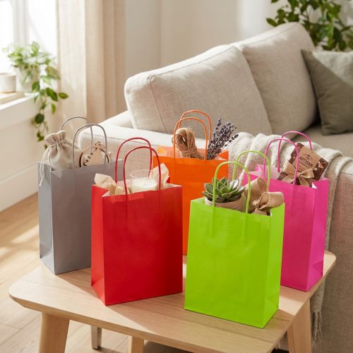 Sac papier sac cadeau papier coloré 18×22×8cm 30p | Floristik24.be