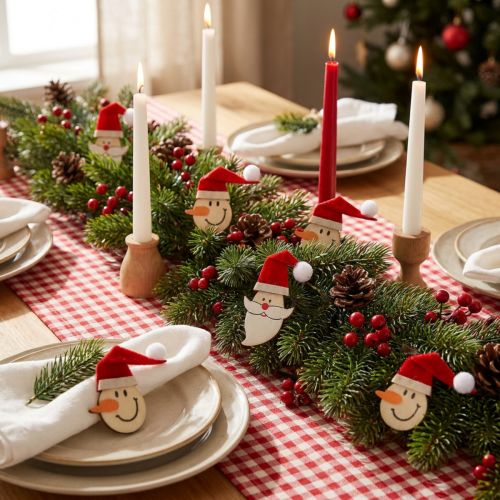Décoration de table Père Noël, bonhomme de neige 4-5 cm, 12 pièces | Floristik24.be