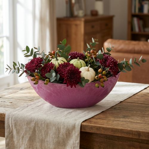 Bol en plastique rose, 39 cm x 13 cm, H 13 cm | Floristik24.be