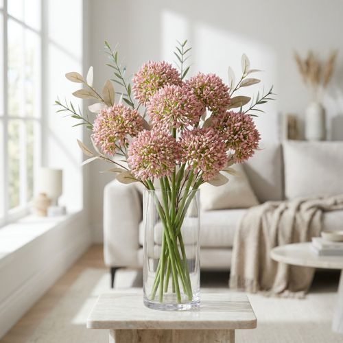 Allium artificiel Rose 55cm | Floristik24.be