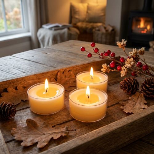 Bougies chauffe-plat Pure Nature Lights, durée de combustion de 10 heures, bougies en cire de colza, lot de 8 | Floristik24.be