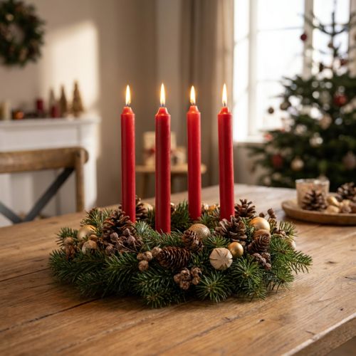 Bougies coniques Bougies rouges Décoration de bougie Noël Ø21/170mm 6 pièces | Floristik24.be