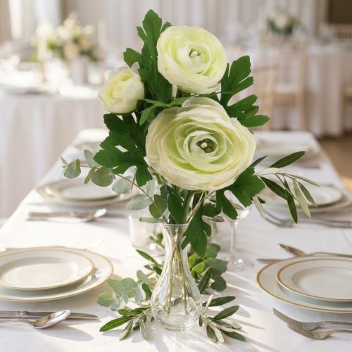 Fleurs artificielles Renoncule fleurs de jardin artificielles blanc 34cm | Floristik24.be