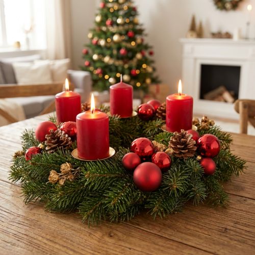 Article Mini boules de Noël rouges mates/brillantes Ø2,5cm 22 pcs