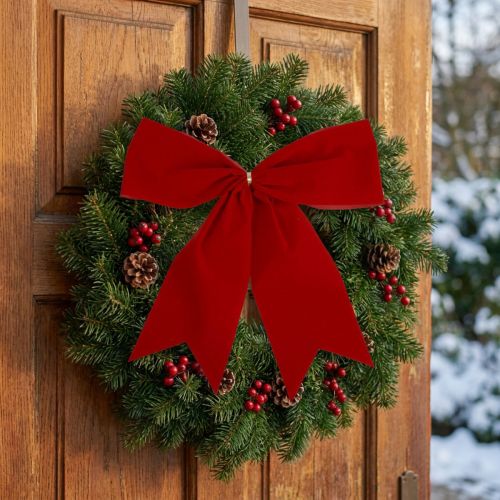 Nœud rouge cadeau de Noël extérieur 21 cm 2 pièces | Floristik24.be
