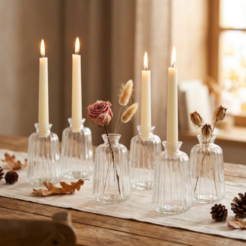Bouteilles décoratives chandelier mini vases verre H11cm 6pcs | Floristik24.be