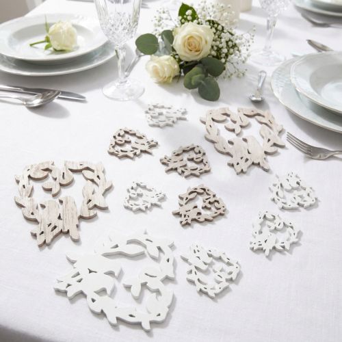 Décoration de table oiseau coeur en bois naturel 3,5/1,5 cm 72 pcs | Floristik24.be