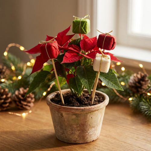 Bouchon de fleur Noël Paquet de Noël 2,5 cm 15 pcs | Floristik24.be
