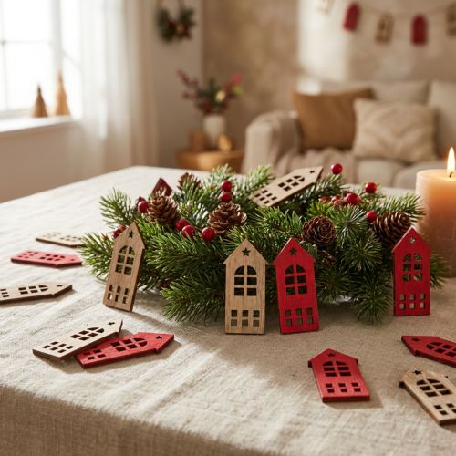 Décoration de maison décorative en bois rouge naturel 2×4,5 cm 72 pcs | Floristik24.be