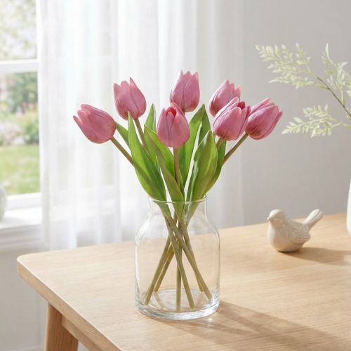 Décoration florale Tulipes Fleurs artificielles Violet 20cm 6 Pcs | Floristik24.be