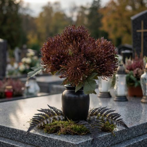 Pelote d’épingle artificielle Leucospermum Violet 30cm 6pcs | Floristik24.be