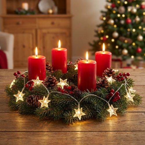 Guirlande lumineuse LED étoiles 20 micro LED blanc chaud minuterie 6 pièces | Floristik24.be