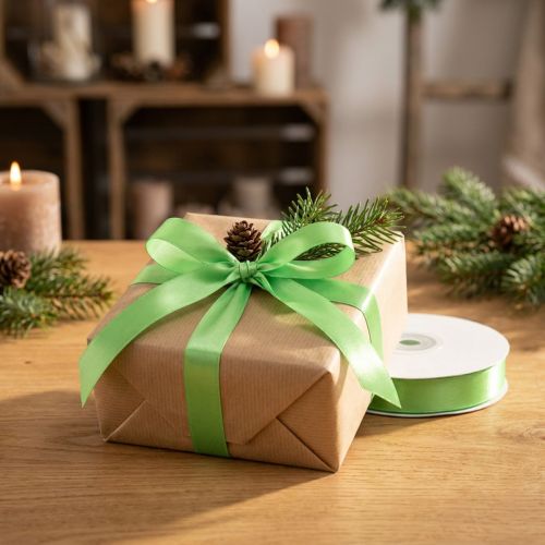 Ruban cadeau et décoration 15 mm x 50 m vert clair | Floristik24.be