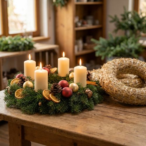 Couronne de paille naturelle Ø35cm - couronne décorative pour loisirs créatifs et calendrier de l'Avent, lot de 5 | Floristik24.be