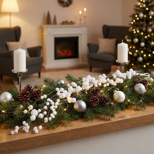 Guirlande boules de neige L75cm blanc | Floristik24.be