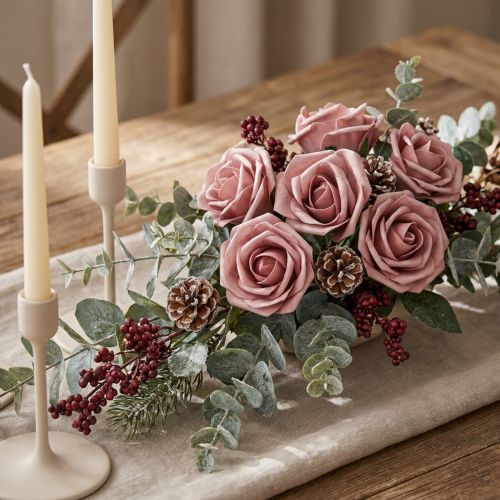 Rose en mousse Ø10cm vieux rose 8 pcs | Floristik24.be
