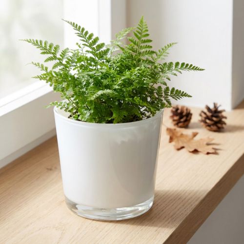 Jardinière en verre blanc Ø11.5cm H11cm | Floristik24.be