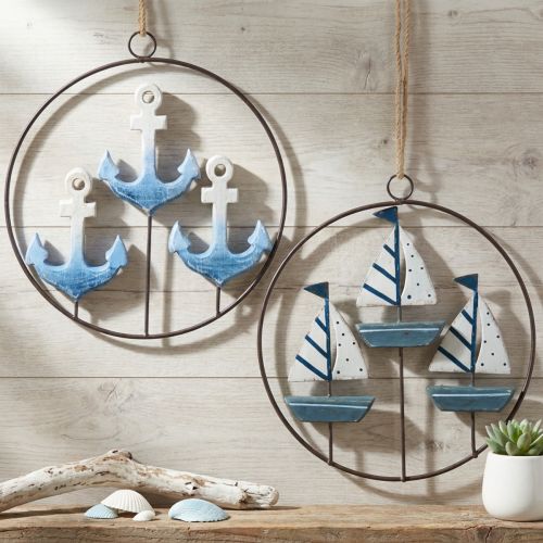 Anneau décoratif en métal pour suspendre voiliers/ancres Ø18cm 2 pièces | Floristik24.be