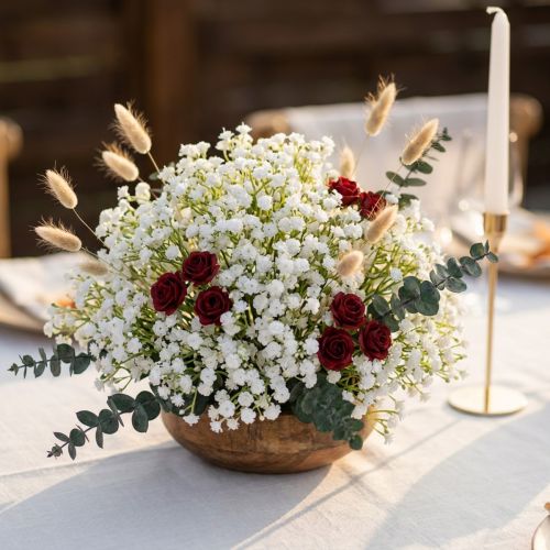 Gypsophile artificielle blanche L30cm 12pcs | Floristik24.be