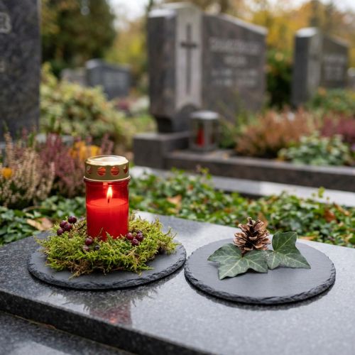 Sous-verres ronds en ardoise naturelle noir Ø10cm 6 pcs | Floristik24.be