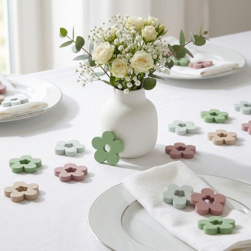 Décoration de table fleurs en bois décoration de table colorée 2 motifs Ø3cm 24 pcs | Floristik24.be