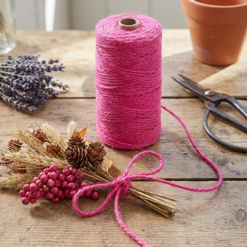 Article Ruban de jute cordon de jute ruban décoratif jute fuchsia Ø3mm 200m