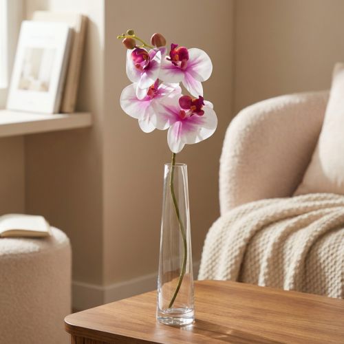 Orchidée Phalaenopsis Artificielle 4 Fleurs Blanc Rose 72cm | Floristik24.be