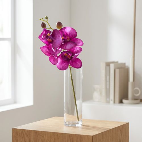 Article Orchidée Phalaenopsis Artificielle 4 fleurs Fuchsia 72cm