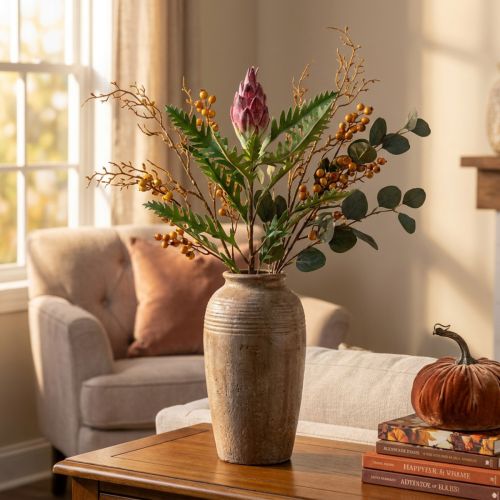 Artichaut Artichaut Rose Plantes Artificielles Déco Automne H68cm | Floristik24.be