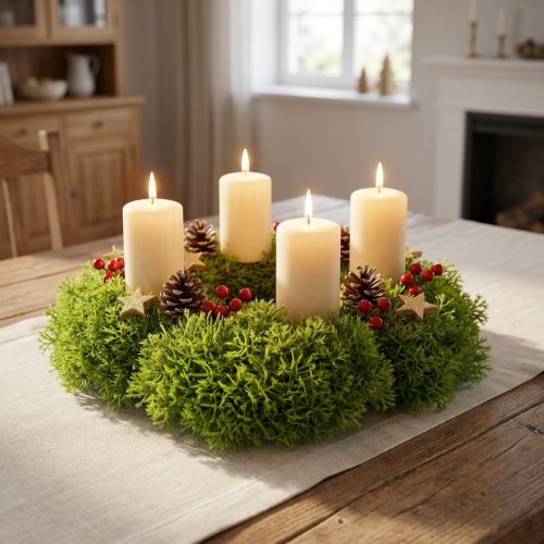 Mousse décorative artificielle verte – coussin de mousse 10/12/14cm 3 pcs | Floristik24.be