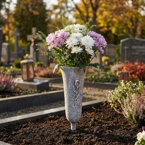 Vase funéraire vase gris à