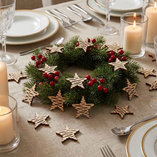 Décoration à disperser étoiles en bois Noël naturel Ø4cm 72 pcs | Floristik24.be