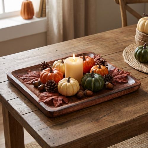Plateau décoratif en bois, rectangulaire, verni brun foncé, 30×25cm | Floristik24.be