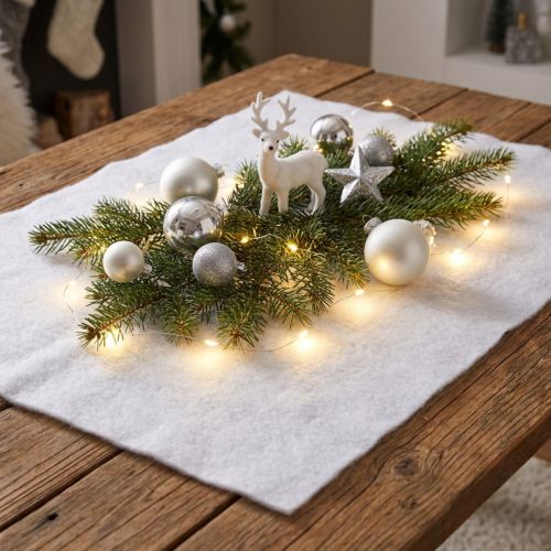 Couverture de neige artificielle Déco d'hiver Blanc 240×90cm | Floristik24.be